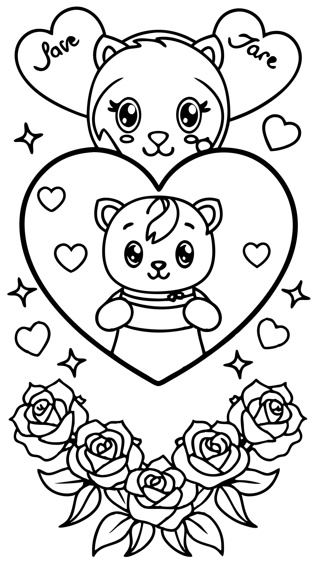 coloriages Valentines imprimables